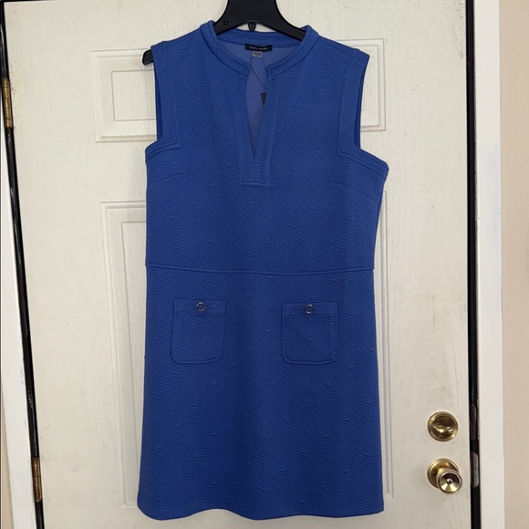Tommy Hilfiger Dresses & Skirts - Tommy Hilfiger Blue Sleeveless Dress with 2 Front Button Pockets NWT size 16